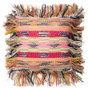 Loloi Fringe Jute Wool Accent Decorative Pillow